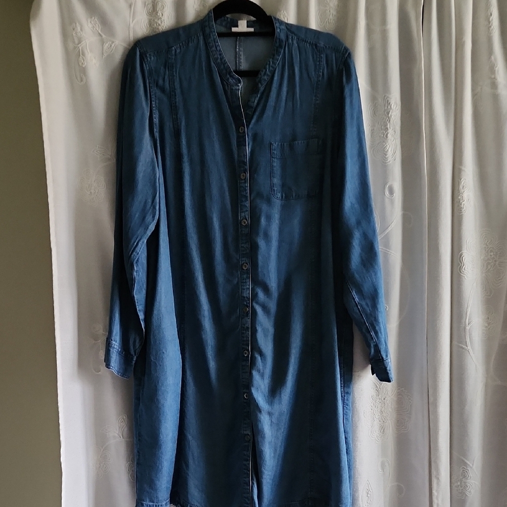Blue Denim Button-Up Dress